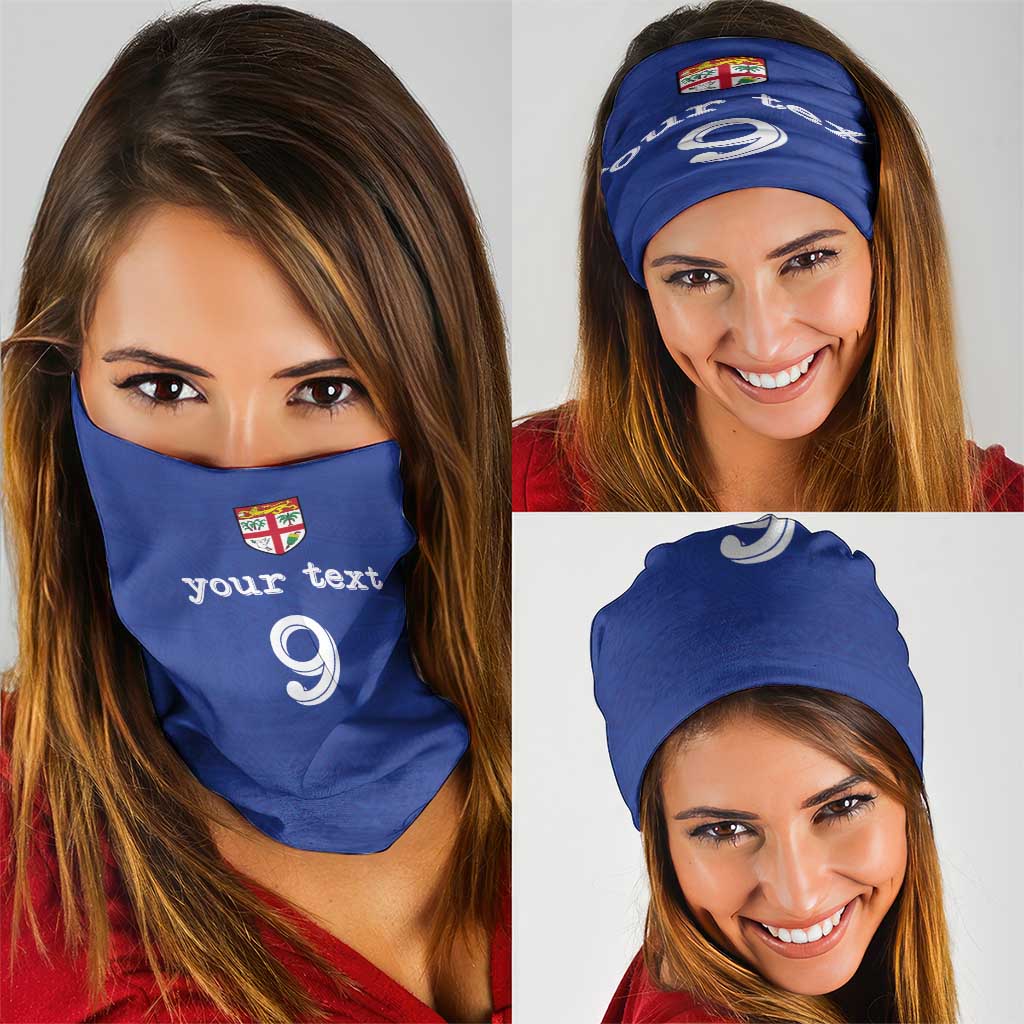 Custom Fijian Football Neck Gaiter Tapa Pattern and Shark Tribal LT03 - Polynesian Pride