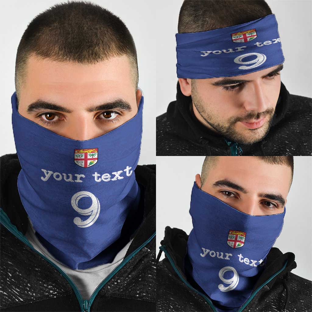 Custom Fijian Football Neck Gaiter Tapa Pattern and Shark Tribal LT03 - Polynesian Pride