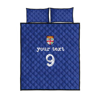 Custom Fijian Football Quilt Bed Set Tapa Pattern and Shark Tribal