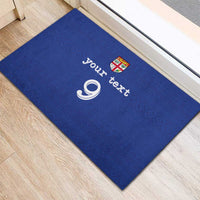 Custom Fijian Football Rubber Doormat Tapa Pattern and Shark Tribal