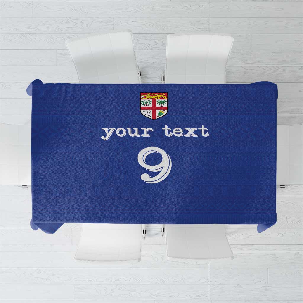 Custom Fijian Football Tablecloth Tapa Pattern and Shark Tribal