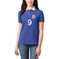 Custom Fijian Football Women Polo Shirt Tapa Pattern and Shark Tribal LT03 - Polynesian Pride