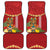 Hawaii Plumeria Lei Car Mats Tiki and Kakau Pattern Red Color