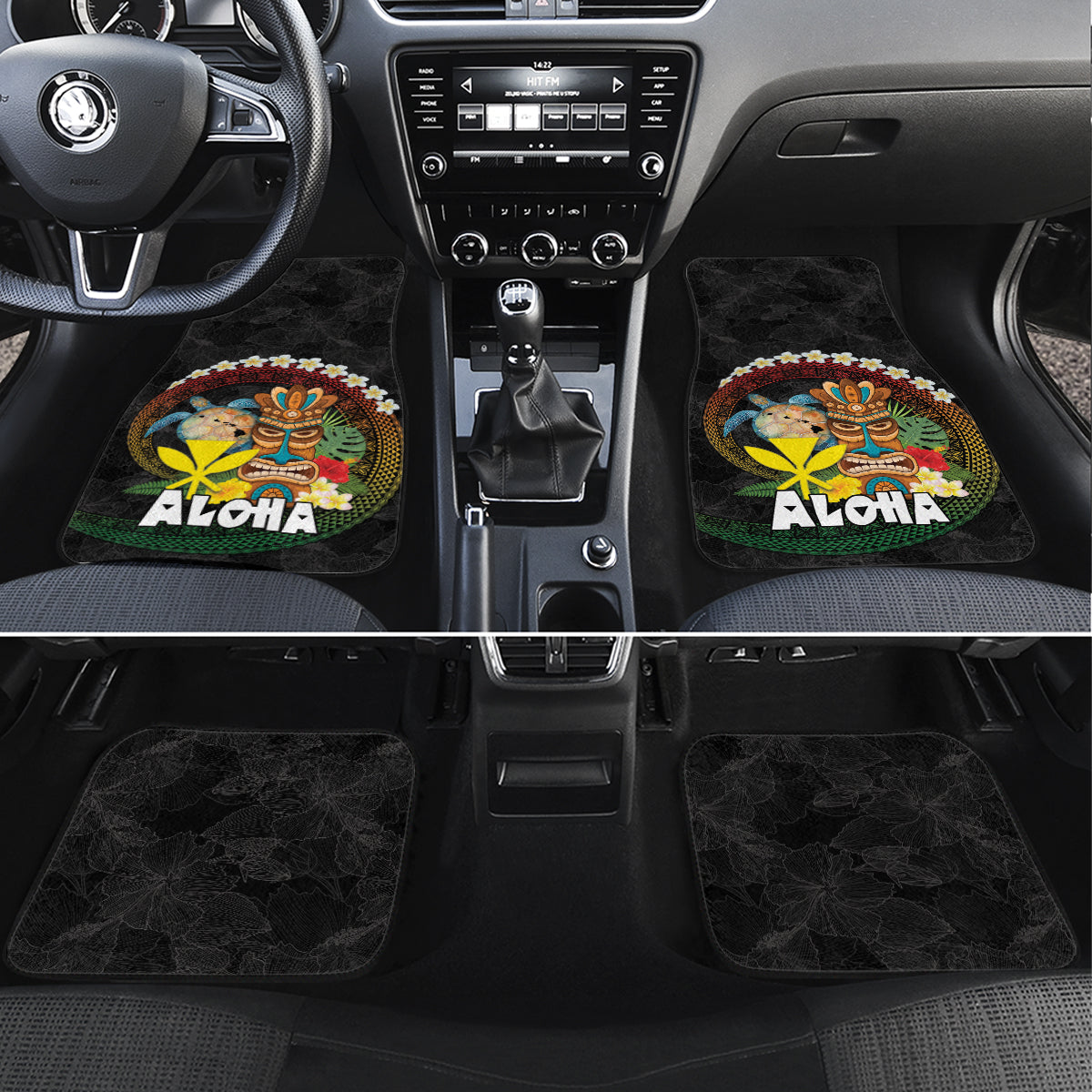 Aloha Hawaii Car Mats Kanaka Maoli with Polynesian Spiral Plumeria