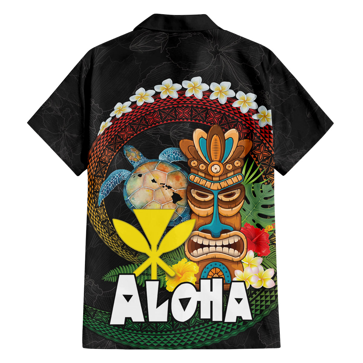Aloha Hawaii Family Matching Long Sleeve Bodycon Dress and Hawaiian Shirt Kanaka Maoli with Polynesian Spiral Plumeria