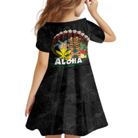 Aloha Hawaii Family Matching Tank Maxi Dress and Hawaiian Shirt Kanaka Maoli with Polynesian Spiral Plumeria