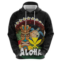 Aloha Hawaii Hoodie Kanaka Maoli with Polynesian Spiral Plumeria