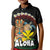 Aloha Hawaii Kid Polo Shirt Kanaka Maoli with Polynesian Spiral Plumeria