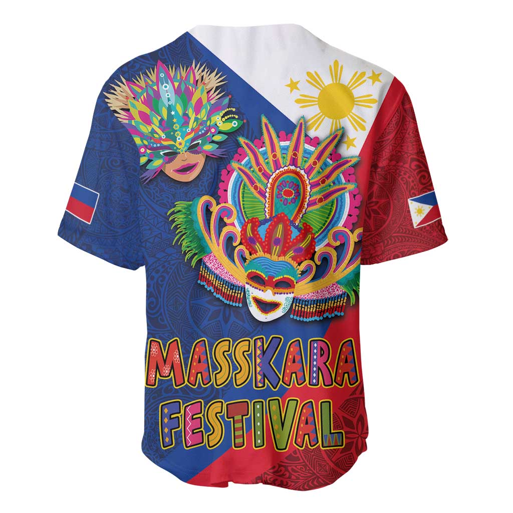 Philippines MassKara Baseball Jersey Filipino Carnival Mask and Polynesian Pattern