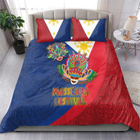Philippines MassKara Bedding Set Filipino Carnival Mask and Polynesian Pattern LT03 - Polynesian Pride