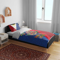 Philippines MassKara Bedding Set Filipino Carnival Mask and Polynesian Pattern LT03 - Polynesian Pride