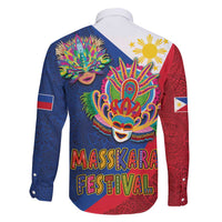 Philippines MassKara Family Matching Mermaid Dress and Hawaiian Shirt Filipino Carnival Mask and Polynesian Pattern