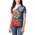 Philippines MassKara Women Polo Shirt Filipino Carnival Mask and Polynesian Pattern