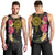 Hawaii and Philippines Together Men Tank Top Hibiscus Flower and Sun Badge Polynesian Pattern Coloful