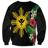 Tropical Hawaii and Philippines Sweatshirt Kanaka Maoli and Sun Badge Batok Tattoo Colorful