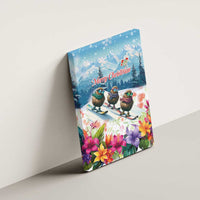 New Zealand Merry Christmas Canvas Wall Art Kiwi Birds Snow Boarding-Vibrant Tropical Flower LT03 - Polynesian Pride