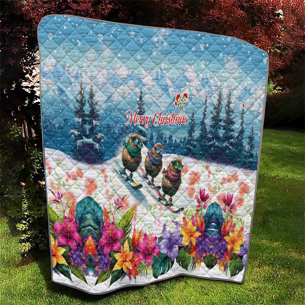 New Zealand Merry Christmas Quilt Kiwi Birds Snow Boarding-Vibrant Tropical Flower LT03 - Polynesian Pride