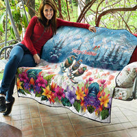 New Zealand Merry Christmas Quilt Kiwi Birds Snow Boarding-Vibrant Tropical Flower LT03 - Polynesian Pride