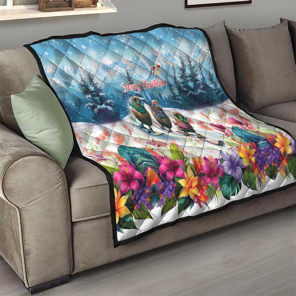 New Zealand Merry Christmas Quilt Kiwi Birds Snow Boarding-Vibrant Tropical Flower LT03 - Polynesian Pride