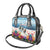 New Zealand Merry Christmas Shoulder Handbag Kiwi Birds Snow Boarding-Vibrant Tropical Flower - Polynesian Pride