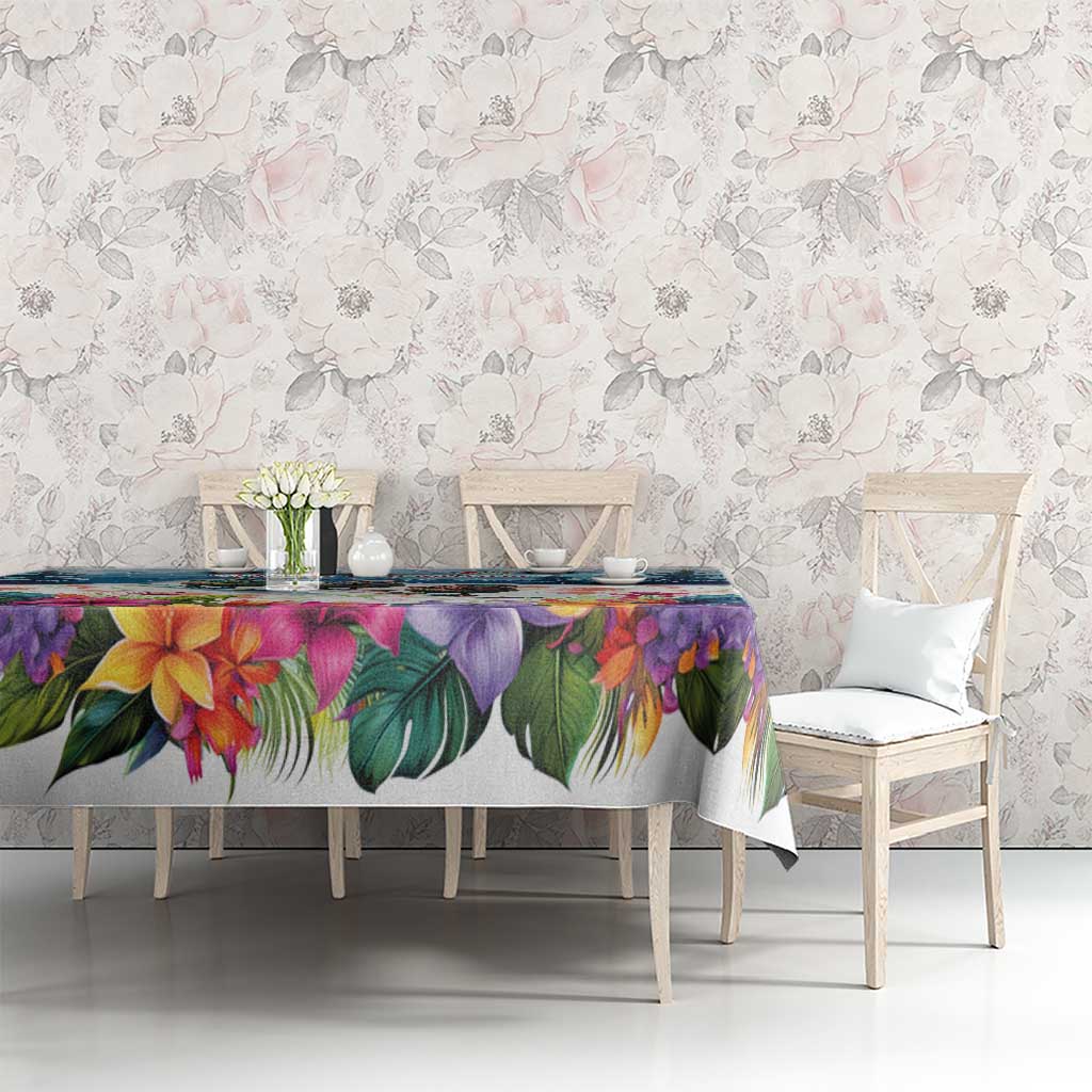 New Zealand Merry Christmas Tablecloth Kiwi Birds Snow Boarding-Vibrant Tropical Flower LT03 - Polynesian Pride