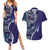 Samoan Siapo Art Tattoo Polynesian Pattern Couples Matching Summer Maxi Dress and Hawaiian Shirt Navy Color - Polynesian Pride