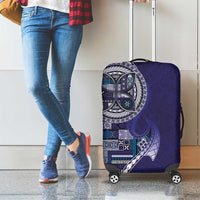 Samoan Siapo Art Tattoo Polynesian Pattern Luggage Cover Navy Color - Polynesian Pride