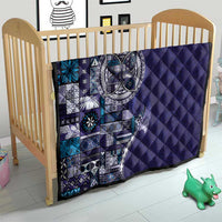 Samoan Siapo Art Tattoo Polynesian Pattern Quilt Navy Color - Polynesian Pride