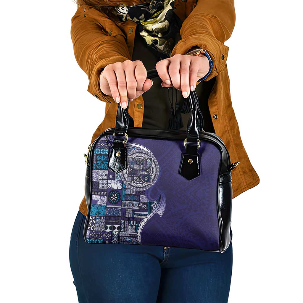 Samoan Siapo Art Tattoo Polynesian Pattern Shoulder Handbag Navy Color LT03 One Size Navy - Polynesian Pride