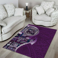 Samoan Siapo Art Tattoo Polynesian Pattern Area Rug Purple Color LT03 - Polynesian Pride