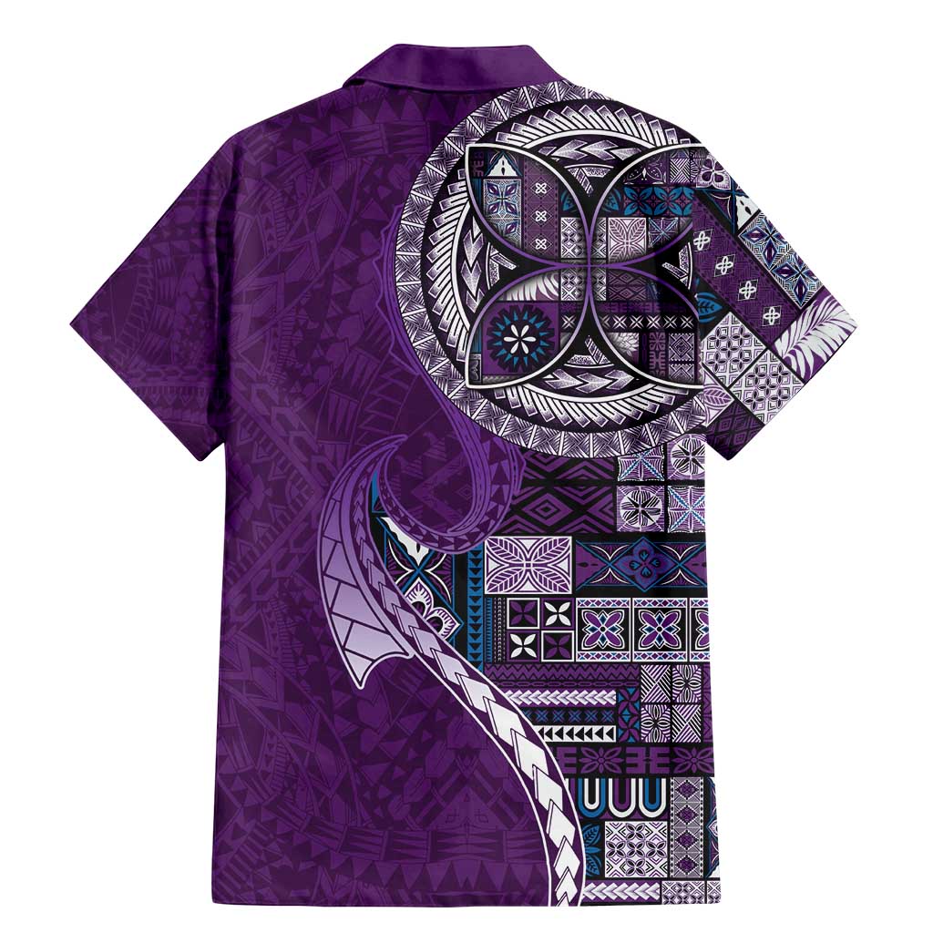 Samoan Siapo Art Tattoo Polynesian Pattern Family Matching Mermaid Dress and Hawaiian Shirt Purple Color - Polynesian Pride