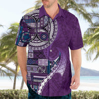 Samoan Siapo Art Tattoo Polynesian Pattern Hawaiian Shirt Purple Color - Polynesian Pride