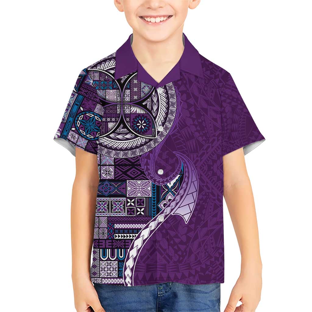 Samoan Siapo Art Tattoo Polynesian Pattern Hawaiian Shirt Purple Color - Polynesian Pride