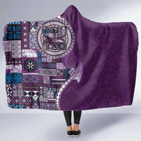 Samoan Siapo Art Tattoo Polynesian Pattern Hooded Blanket Purple Color - Polynesian Pride
