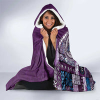 Samoan Siapo Art Tattoo Polynesian Pattern Hooded Blanket Purple Color - Polynesian Pride