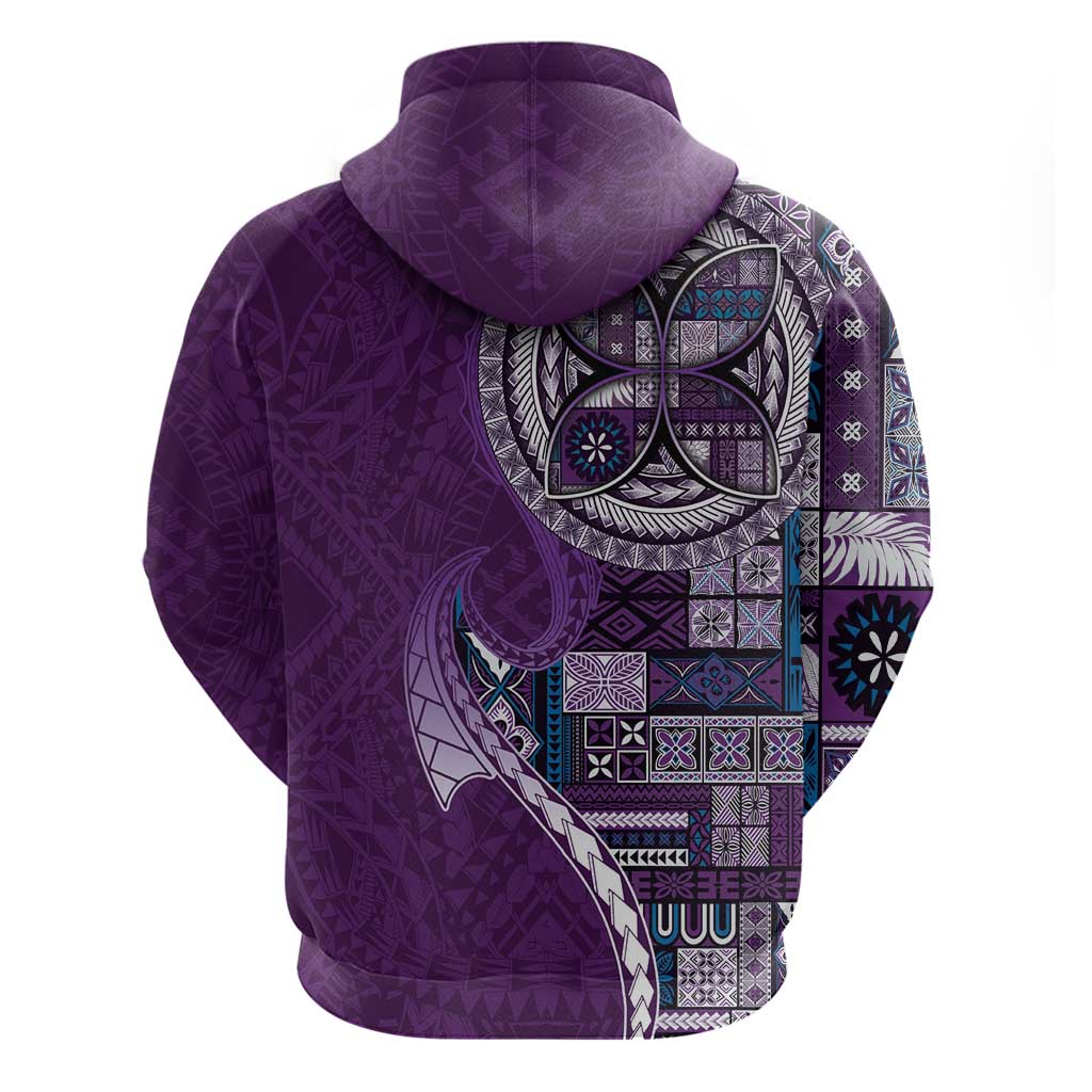 Samoan Siapo Art Tattoo Polynesian Pattern Hoodie Purple Color - Polynesian Pride