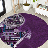 Samoan Siapo Art Tattoo Polynesian Pattern Round Carpet Purple Color - Polynesian Pride