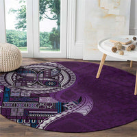 Samoan Siapo Art Tattoo Polynesian Pattern Round Carpet Purple Color - Polynesian Pride