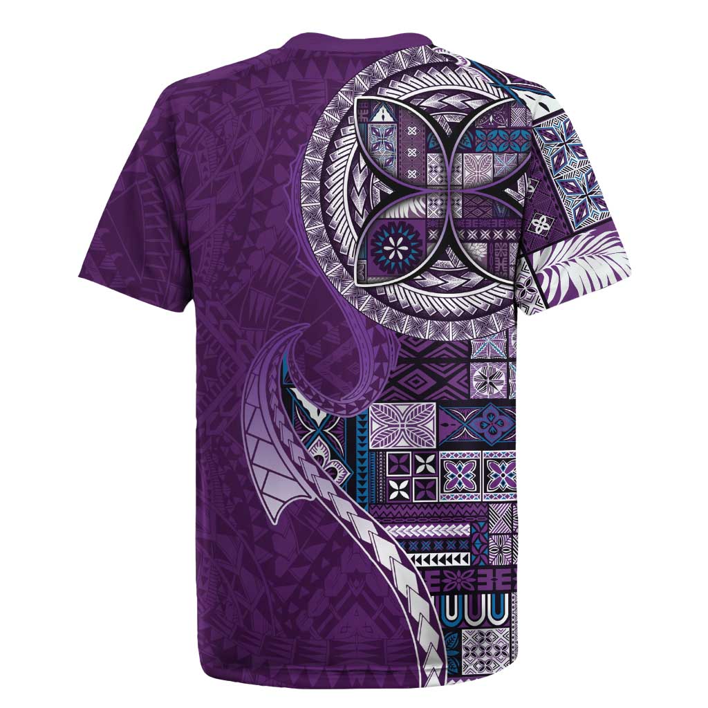 Samoan Siapo Art Tattoo Polynesian Pattern Rugby Jersey Purple Color - Polynesian Pride