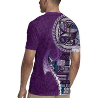 Samoan Siapo Art Tattoo Polynesian Pattern Rugby Jersey Purple Color - Polynesian Pride