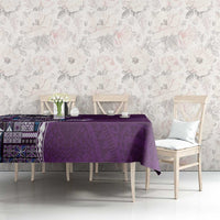 Samoan Siapo Art Tattoo Polynesian Pattern Tablecloth Purple Color - Polynesian Pride