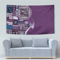 Samoan Siapo Art Tattoo Polynesian Pattern Tapestry Purple Color - Polynesian Pride
