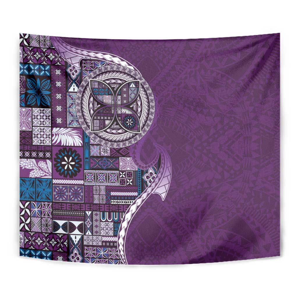 Samoan Siapo Art Tattoo Polynesian Pattern Tapestry Purple Color - Polynesian Pride