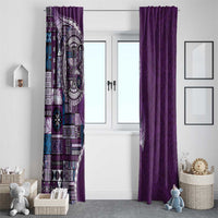 Samoan Siapo Art Tattoo Polynesian Pattern Window Curtain Purple Color LT03 - Polynesian Pride