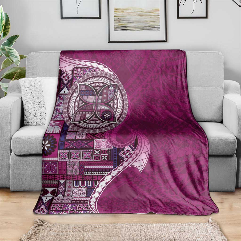 Samoan Siapo Art Tattoo Polynesian Pattern Blanket Pink Color - Polynesian Pride