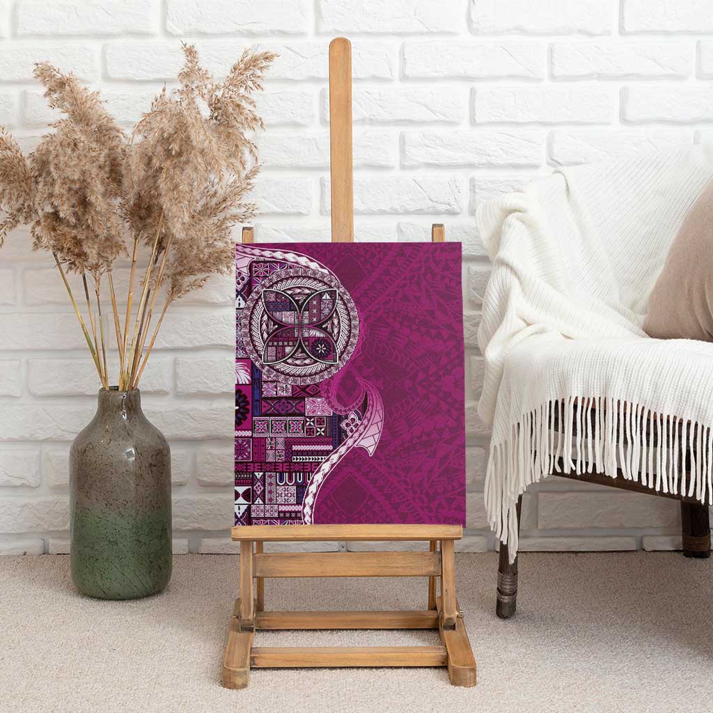 Samoan Siapo Art Tattoo Polynesian Pattern Canvas Wall Art Pink Color LT03 - Polynesian Pride