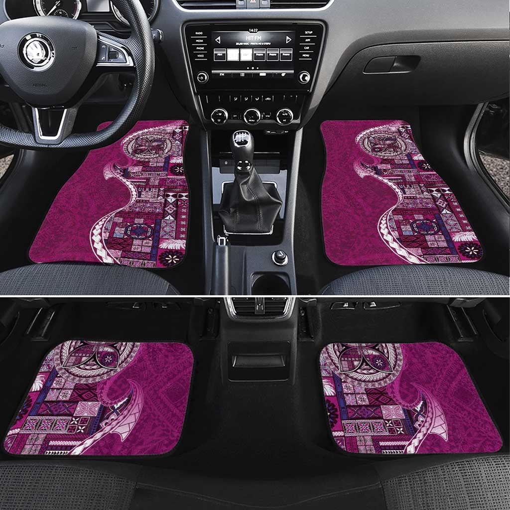 Samoan Siapo Art Tattoo Polynesian Pattern Car Mats Pink Color - Polynesian Pride