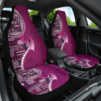 Samoan Siapo Art Tattoo Polynesian Pattern Car Seat Cover Pink Color - Polynesian Pride