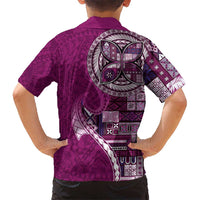 Samoan Siapo Art Tattoo Polynesian Pattern Kid Hawaiian Shirt Pink Color - Polynesian Pride