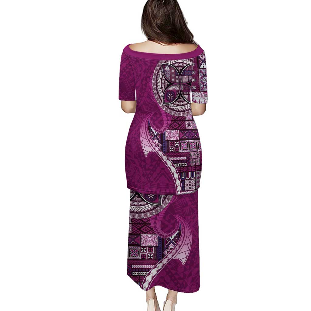 Samoan Siapo Art Tattoo Polynesian Pattern Puletasi Pink Color - Polynesian Pride